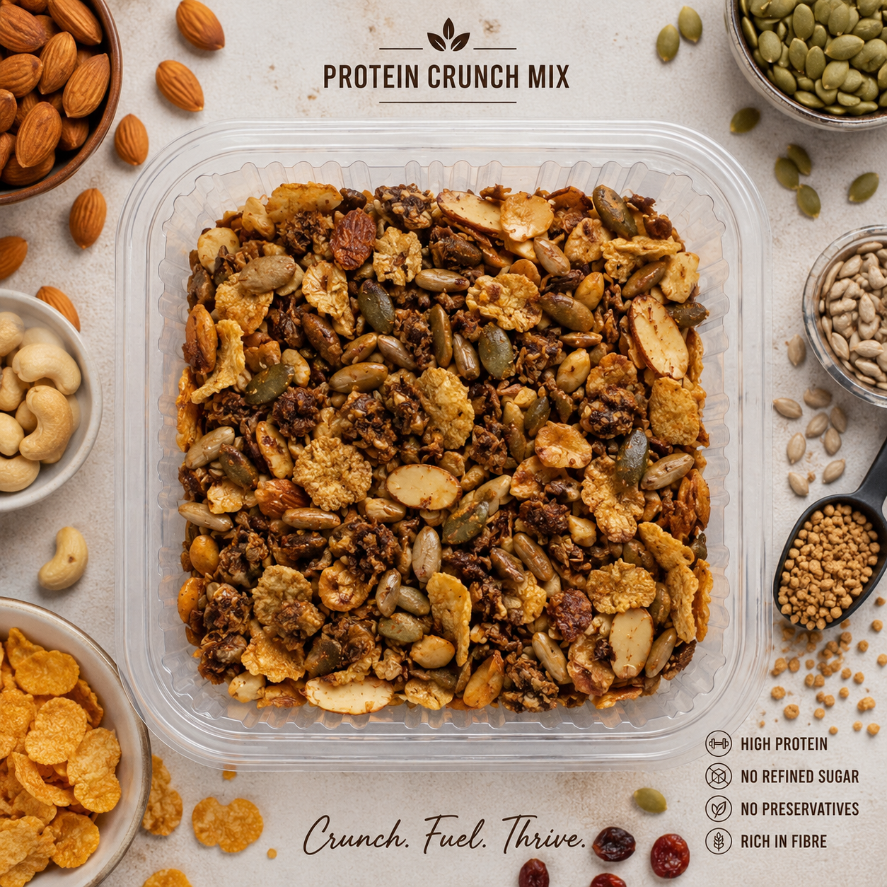 Protein Crunch Munch | Nuts, Seeds & Cranberries | 190 g